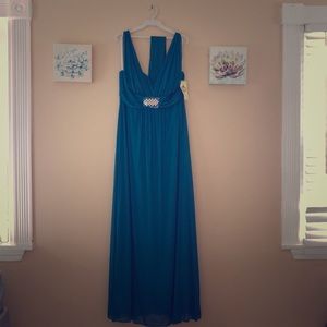 Teal dress with bedazzled waist sized 2XL US